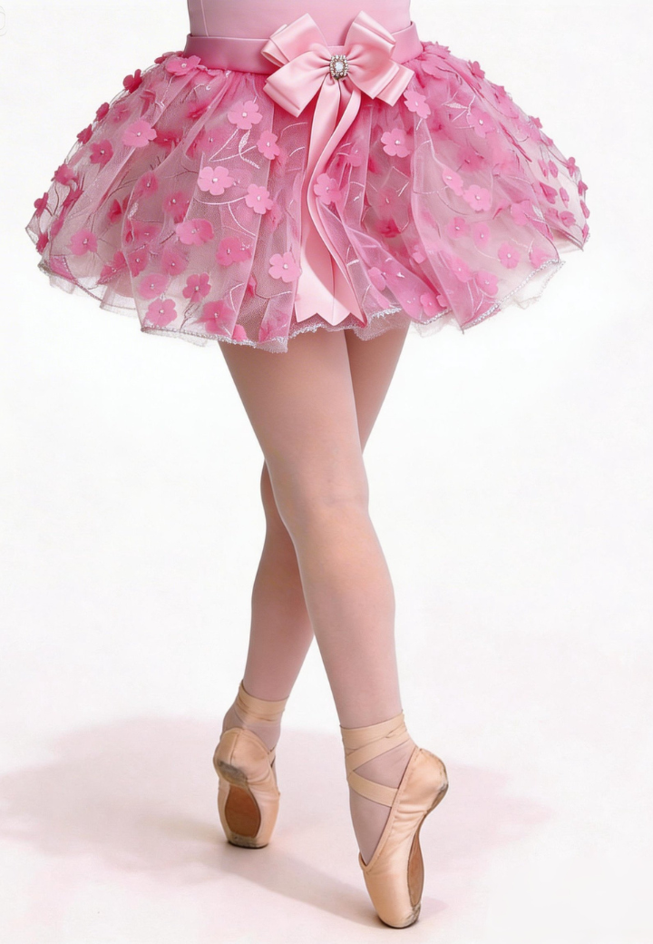 Saia de Tulle Organza e Laços de Cetim