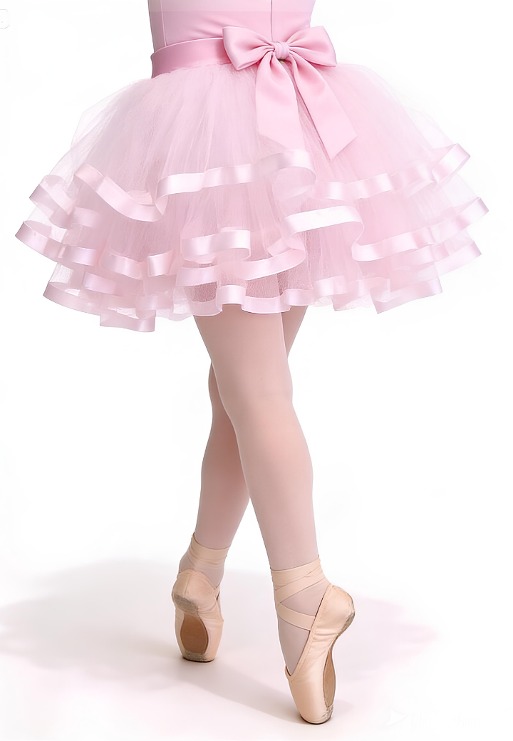 Saia de Tulle Fitas e Laços de Cetim